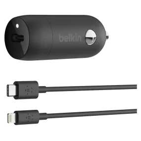 Belkin Boost Charge USB C Car Charger 20W and USB C to Apple Lightning Cable 4ft by Belkin