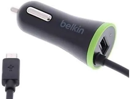 Belkin Boost Up 17W Car Charger USB A Port with Micro USB Cable - F8M890bt04-BLK