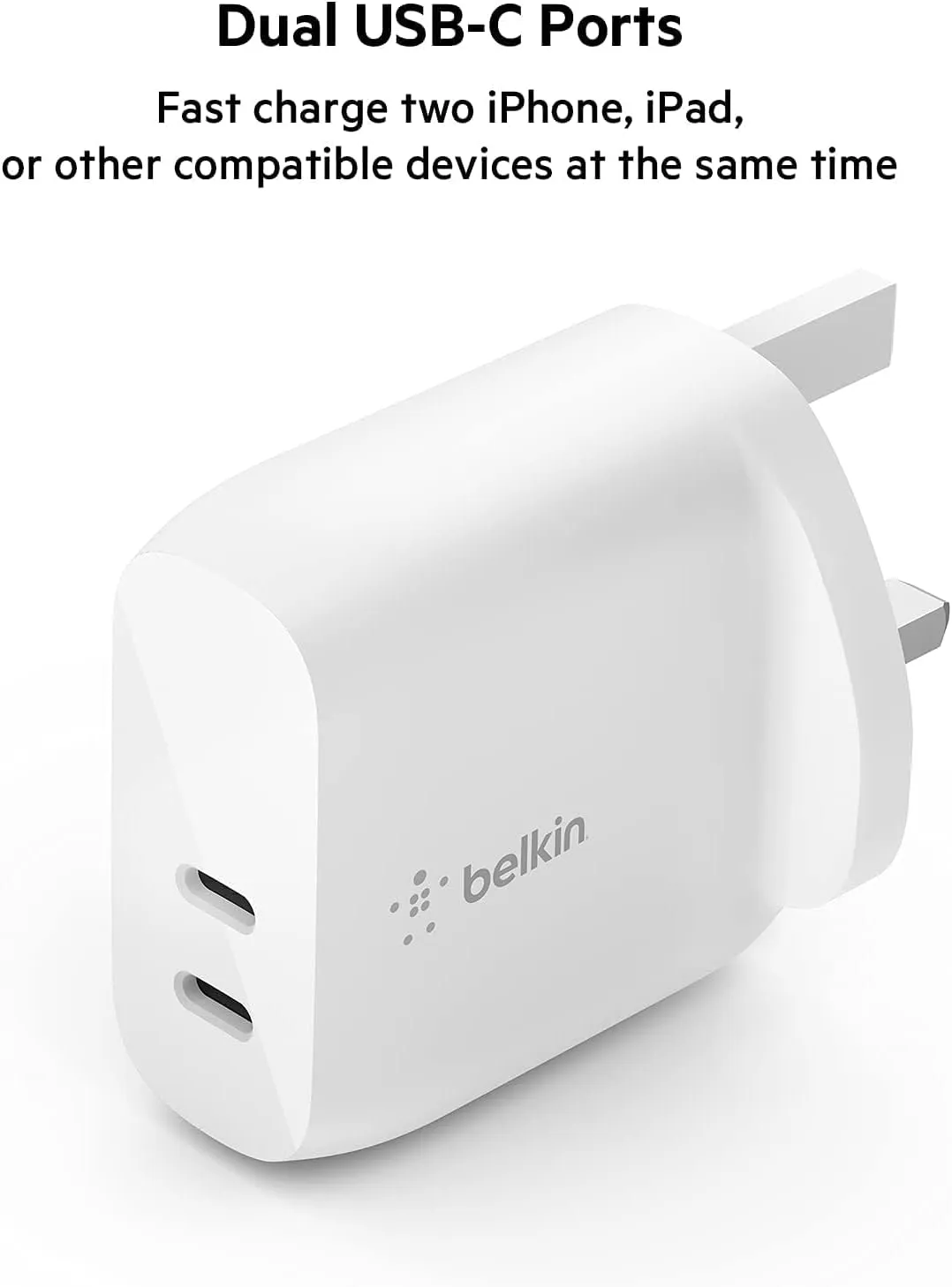 Belkin Dual 20W Usb-C Wall Charger Pd 40W Wht