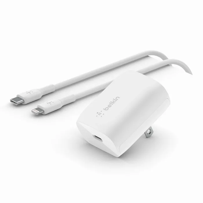 Belkin Usb-C Wall Charger 20W   1M Usb-C To Lightning Cable White- 745883841387