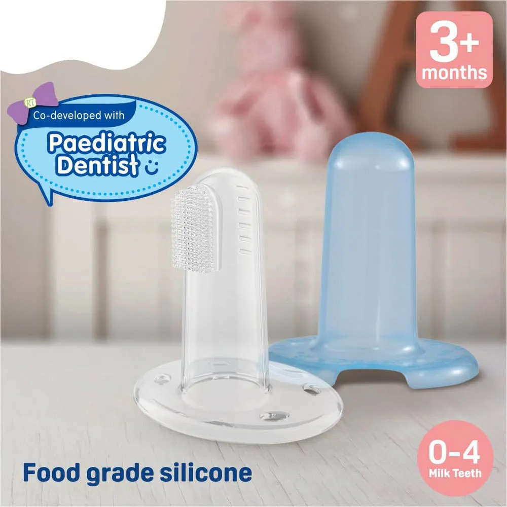 Blue Silicone Finger Toothbrush