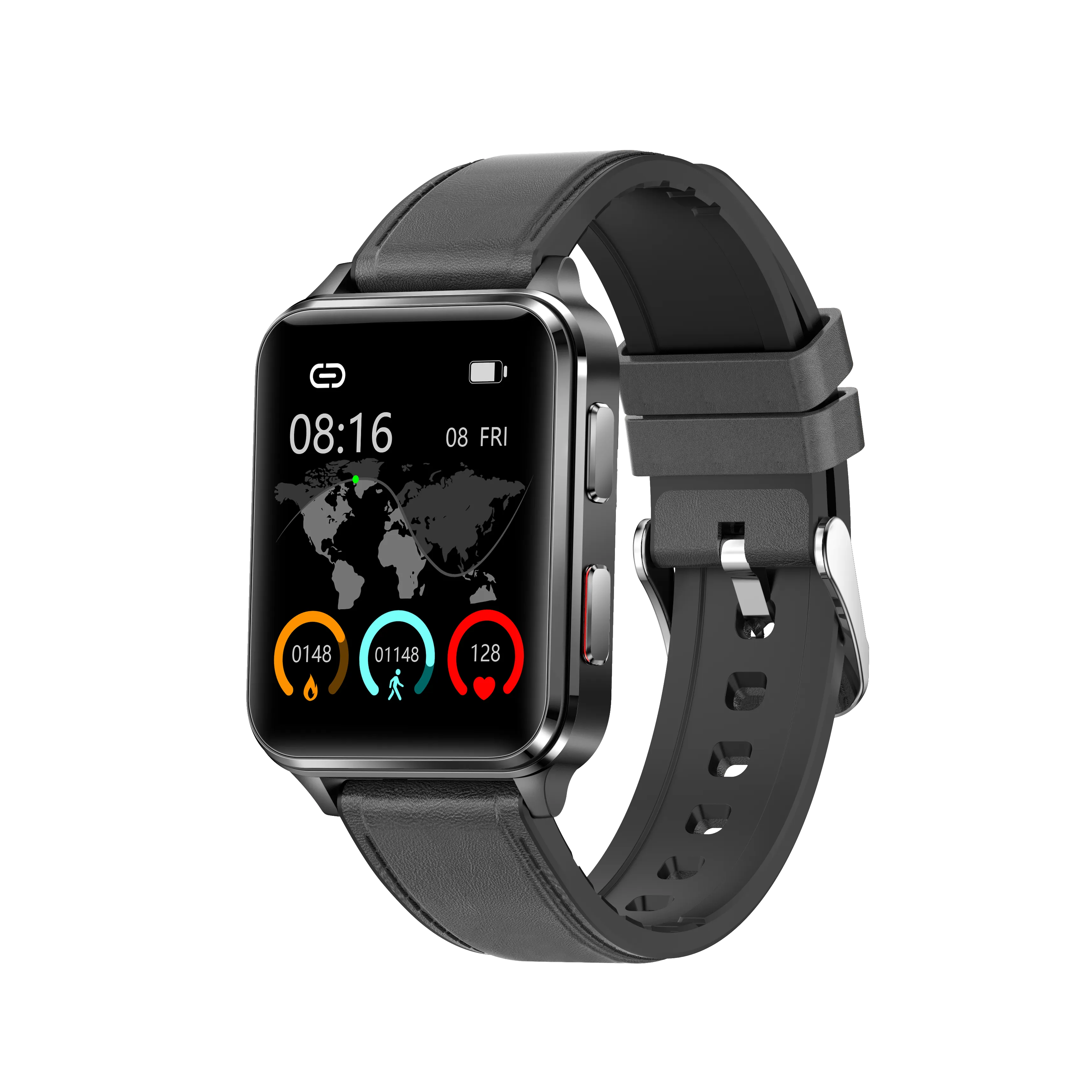 BP Doctor Med 6 Wearable Blood Pressure Smartwatch With Black Leather Bands