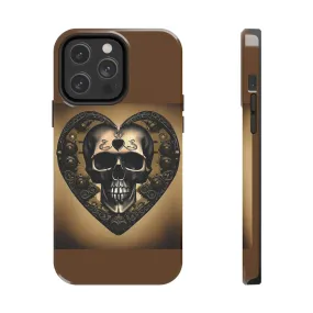 Brown Skull Heart Tough Phone Cases For Iphone Series