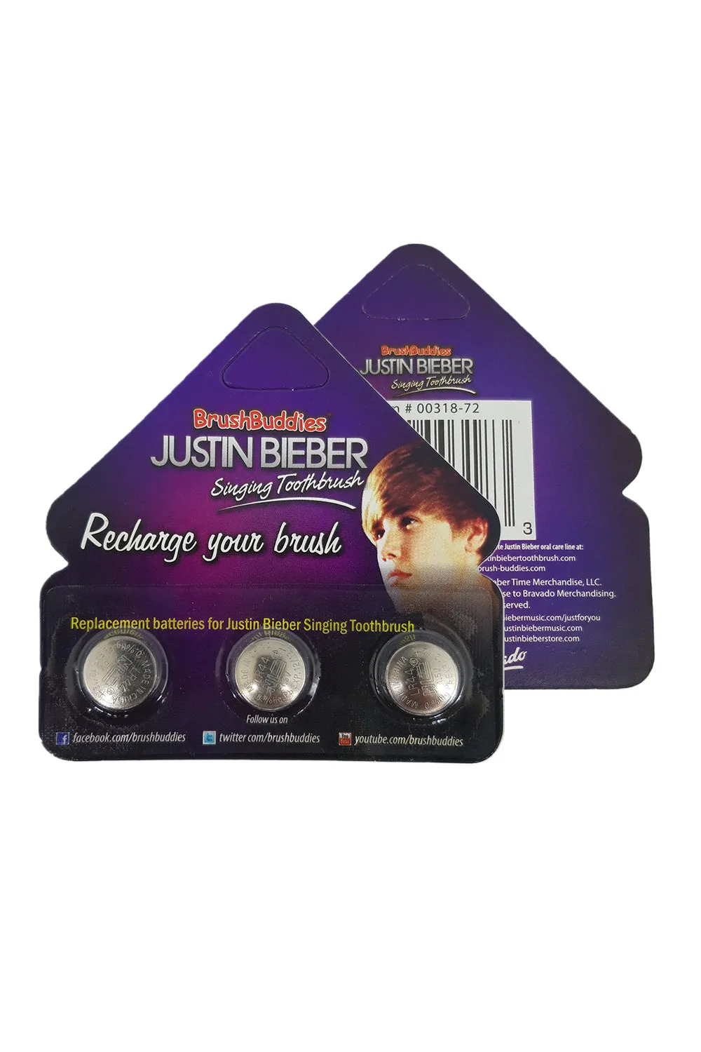 Brush Buddies Justin Bieber Singing Toothbrush Replacement Batteries