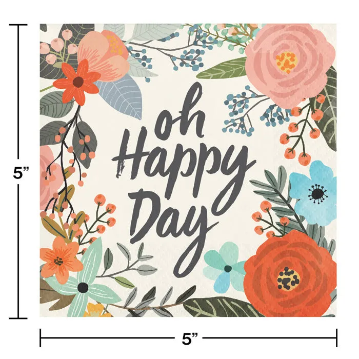 Bulk Brush Strokes Oh Happy Day Beverage Napkins (288 per Case)