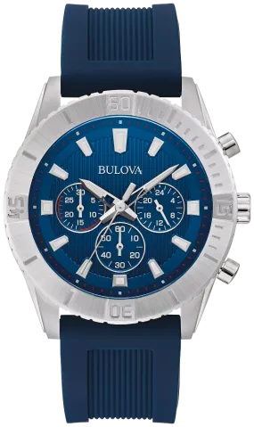 Bulova Classic Chronograph Men Blue Dial Watch 96A260