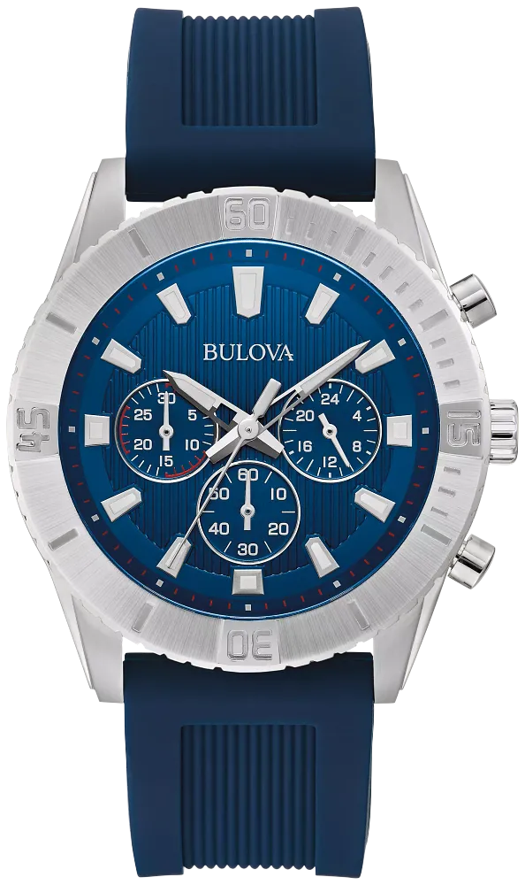 Bulova Classic Chronograph Men Blue Dial Watch 96A260