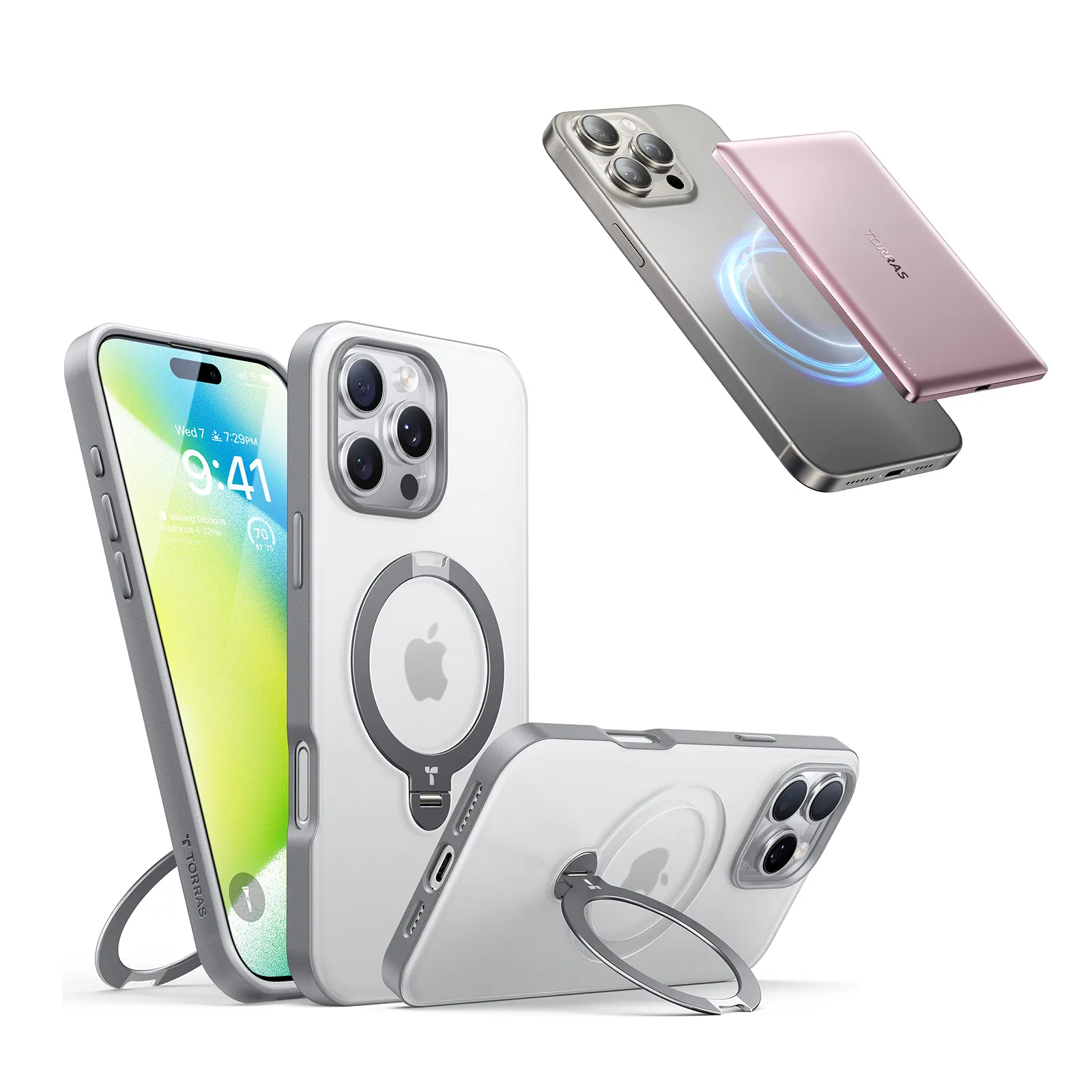 [Bundle]360° Spin   Power Bank  for iPhone 16 Pro Max