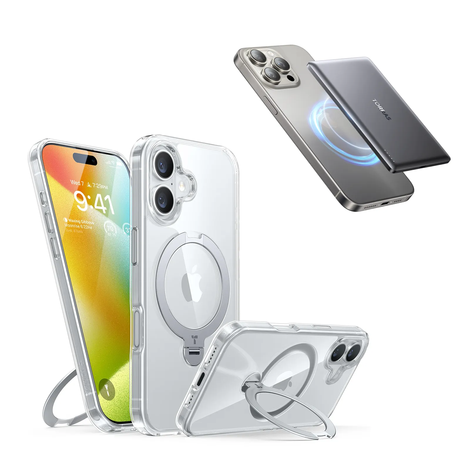 [Bundle]360° Spin   Power Bank  for iPhone 16 Pro Max