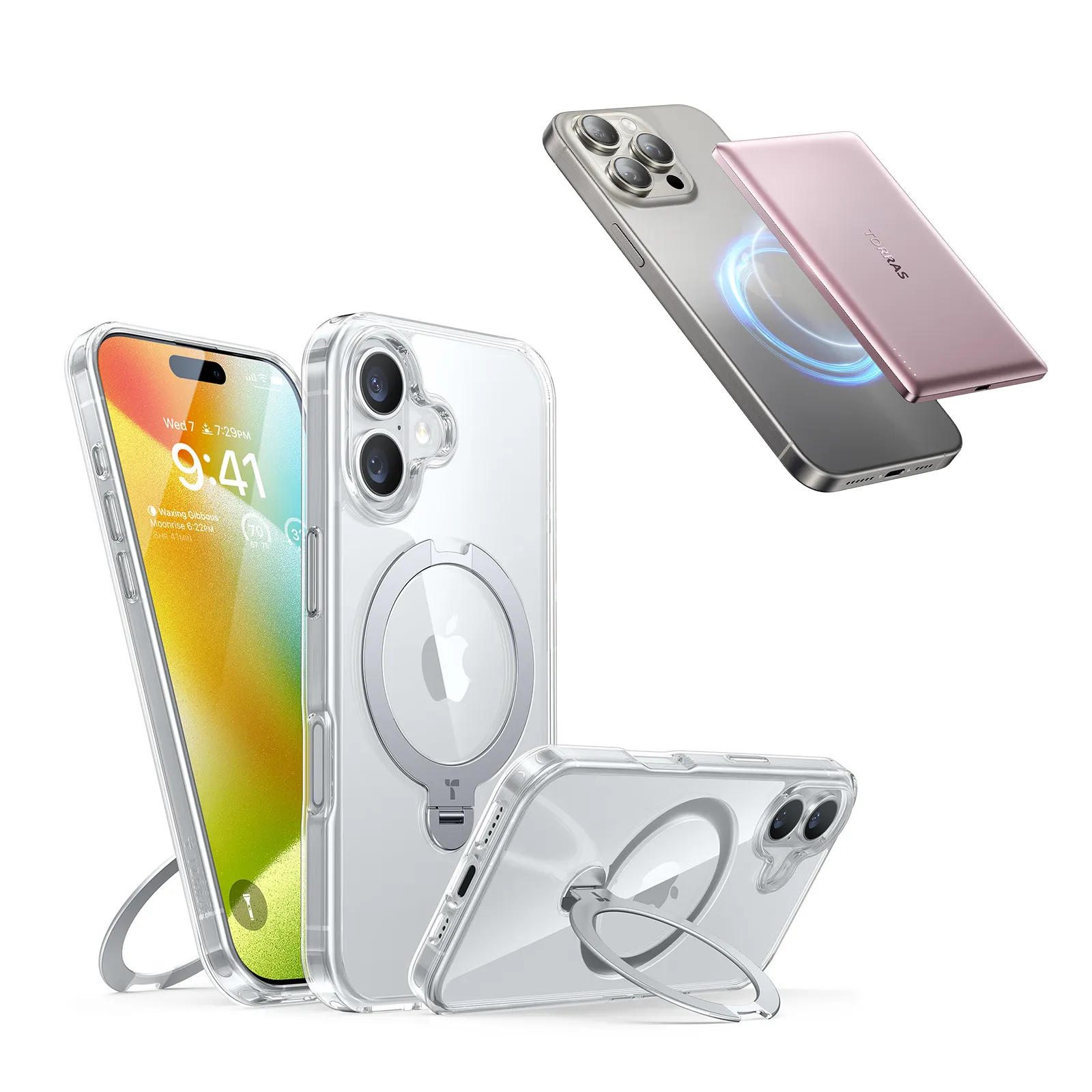 [Bundle]360° Spin   Power Bank  for iPhone 16 Pro Max