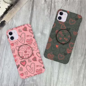 Candy Heart Print Slim Matte Phone Case Cover