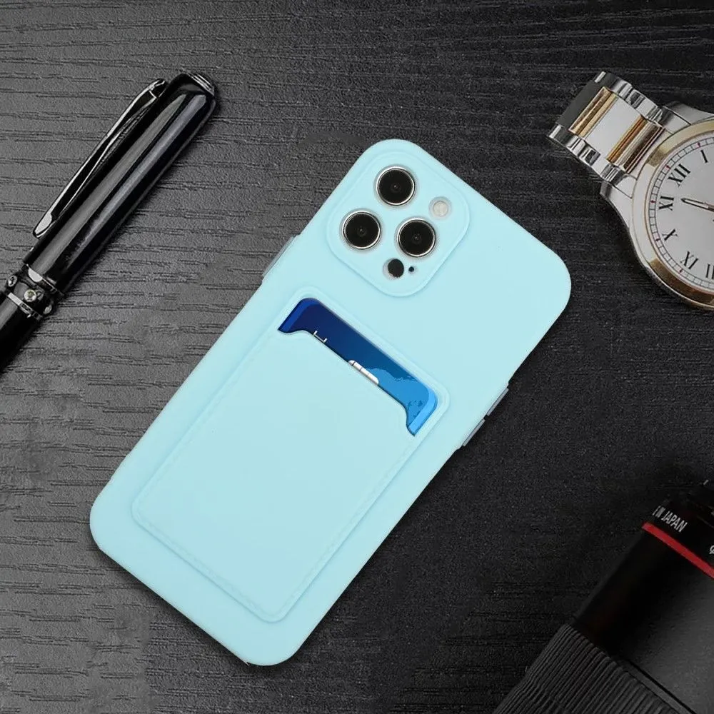 Card holder cover for iPhone 13 Pro Max - Baby Blue