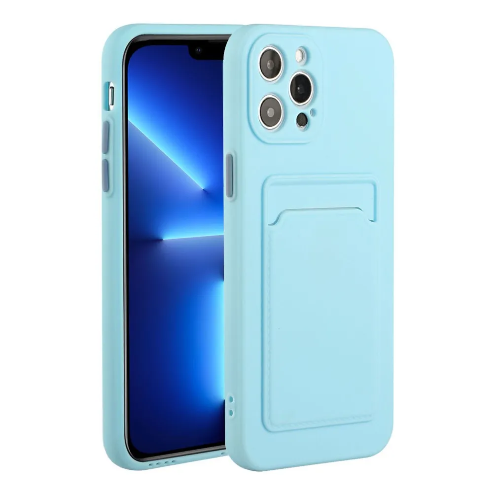 Card holder cover for iPhone 13 Pro Max - Baby Blue