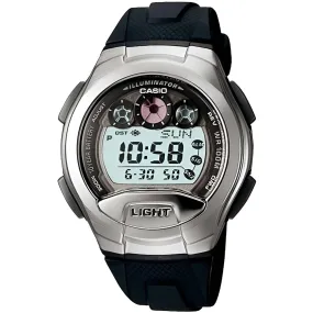 Casio Men's Watch - E-Data Memory Digital Dial Black Rubber Strap | W-755-1A