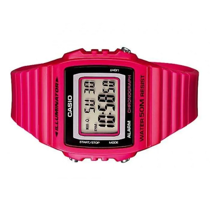 Casio W-215H-4A Pink Resin Watch For Men and Women