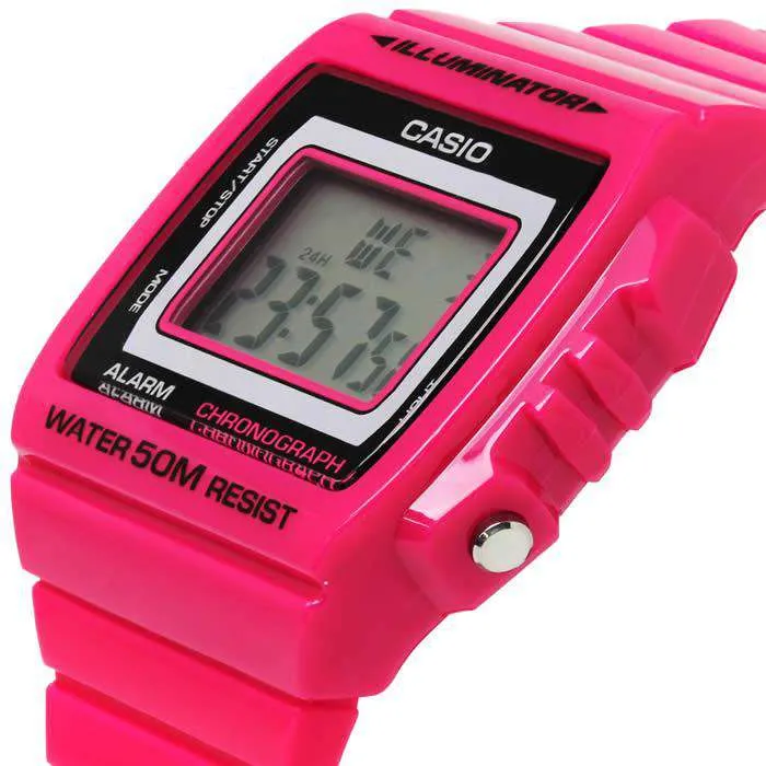 Casio W-215H-4A Pink Resin Watch For Men and Women