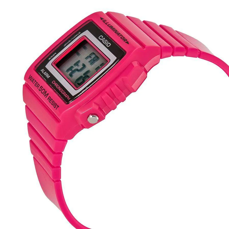 Casio W-215H-4A Pink Resin Watch For Men and Women