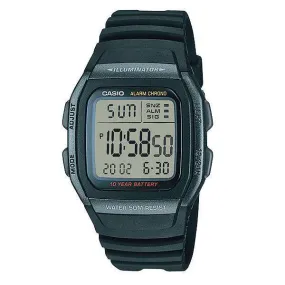 Casio W-96H-1BVDF Black Resin Watch for Men and Women