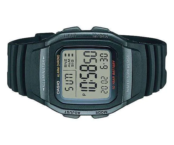 Casio W-96H-1BVDF Black Resin Watch for Men and Women