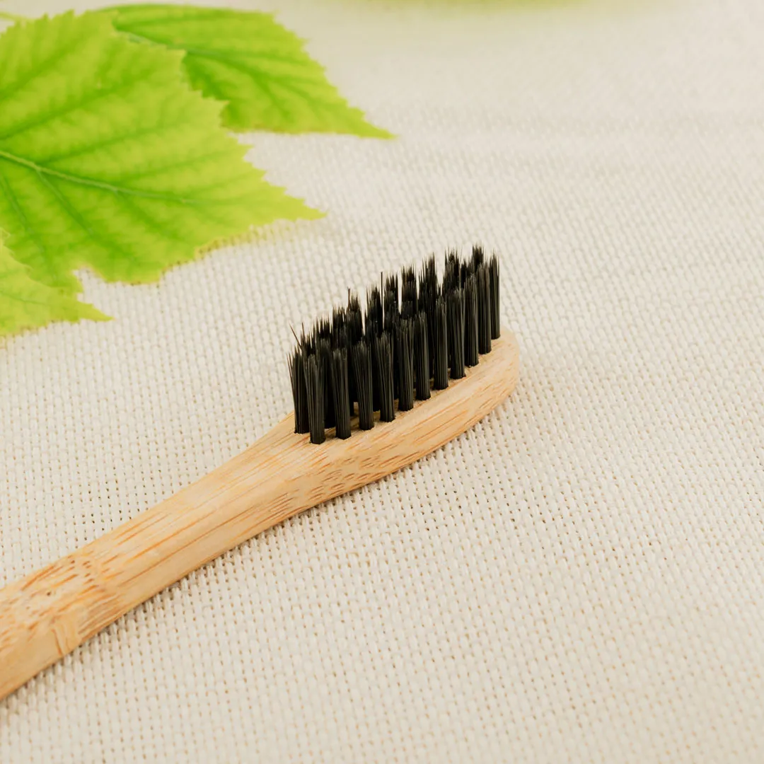 Charcoal Organic Bamboo Toothbrush & Tongue Cleaner