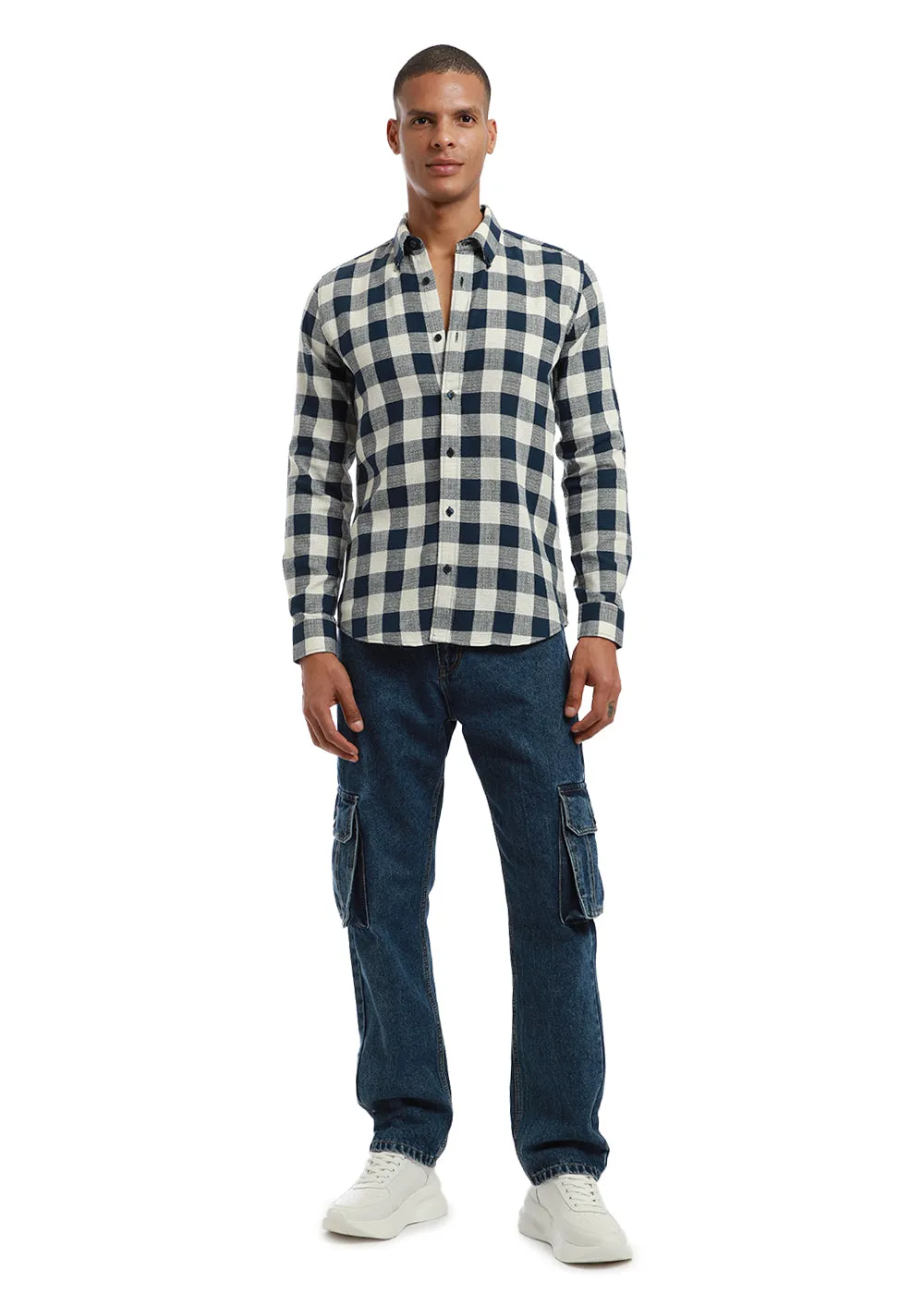 Chess Square Blue Check shirt