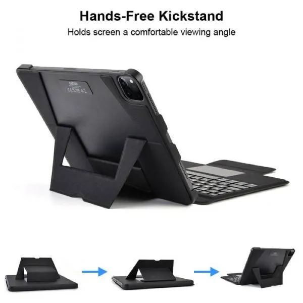 Choetech Wireless Keyboard Case with Touchpad for iPad 13th Pro - Black (Support Arabic)