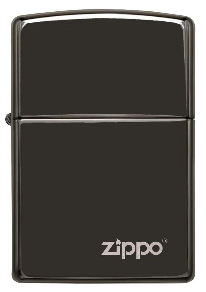 Classic High Polish Black Zippo Logo