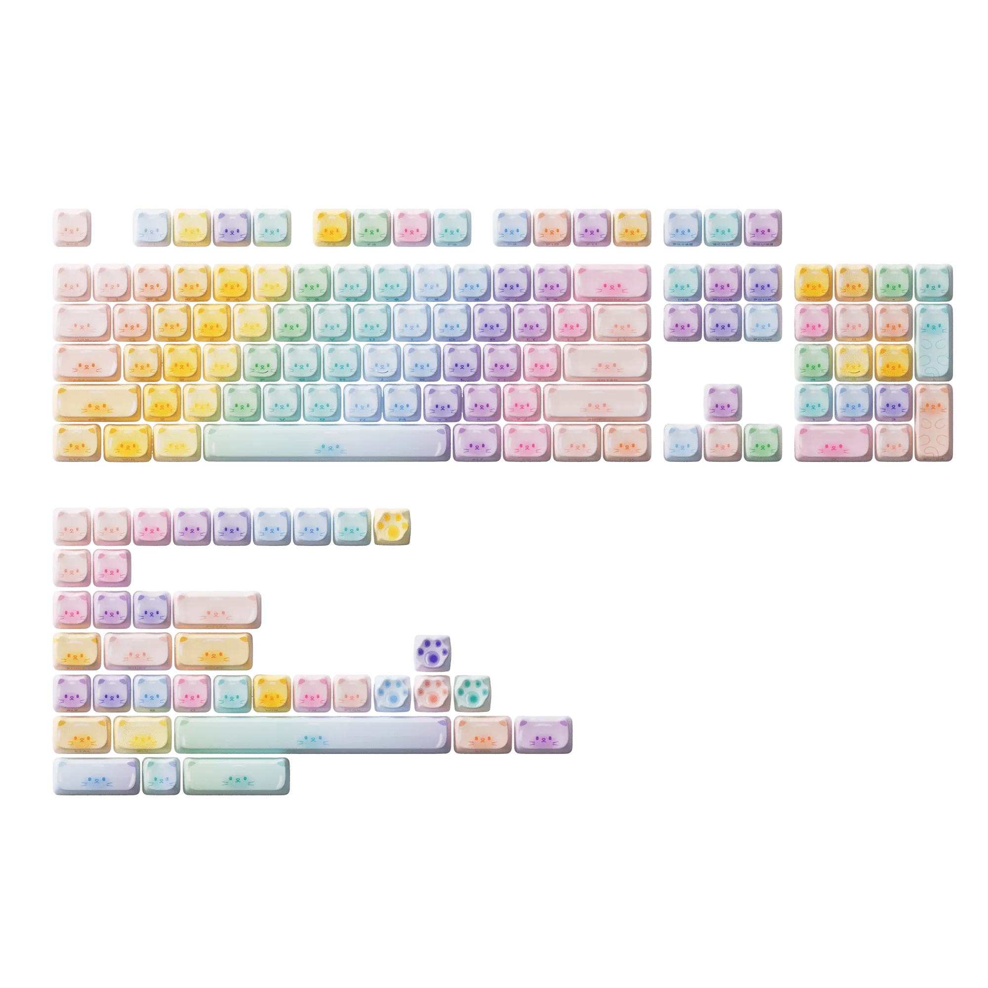 Colorful Cats Keycap Set (142-key)