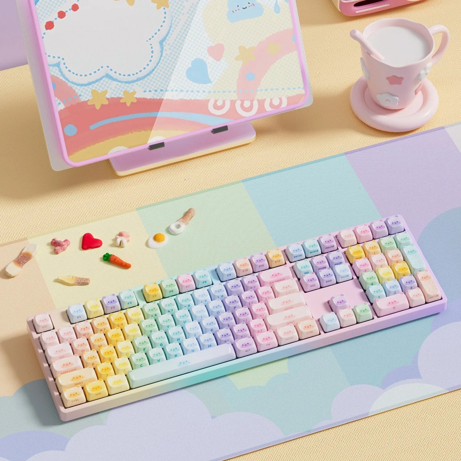 Colorful Cats Keycap Set (142-key)