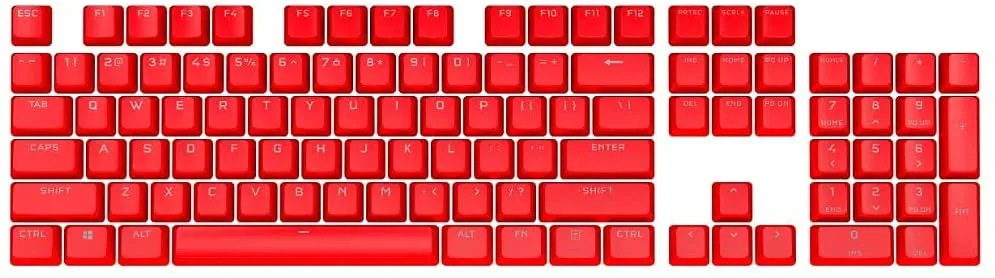 Corsair Keycap PBT Double-Shot PRO Keycap Mod Kit – Double-Shot PBT Keycaps – Standard Bottom Row – Textured Surface - (Origin Red)