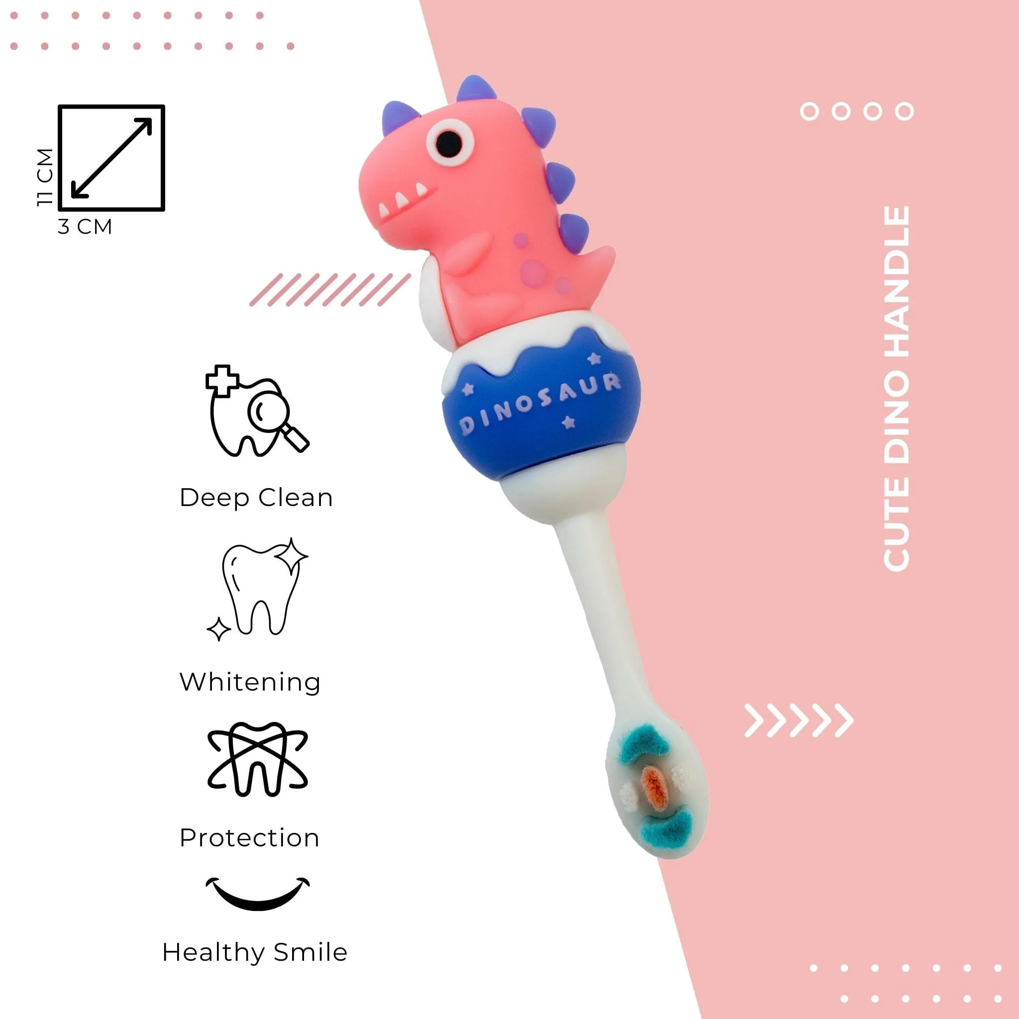 Cute Dinosaurs Handle Soft Kids Toothbrush