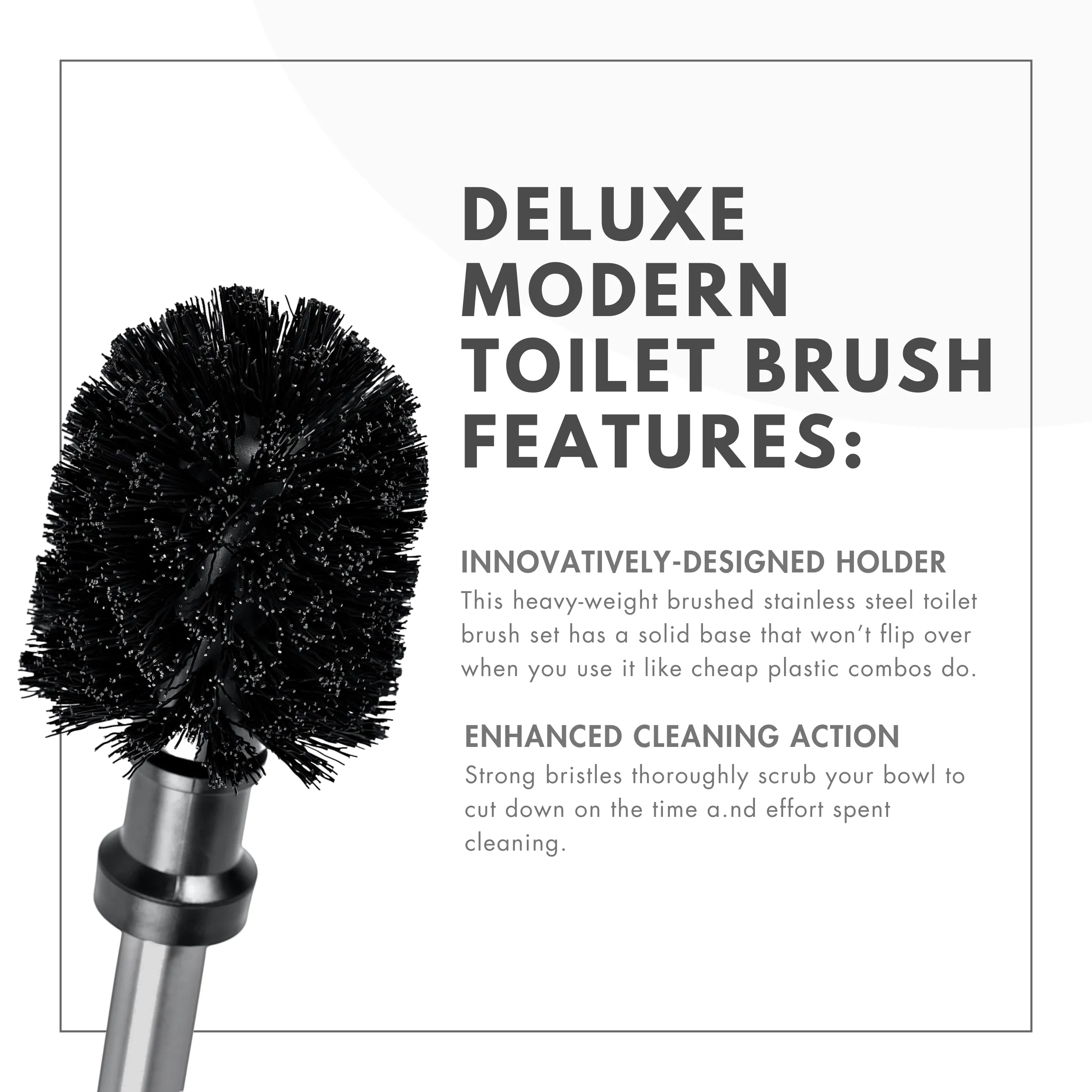 Dark Grey Stainless Steel Toilet Brush