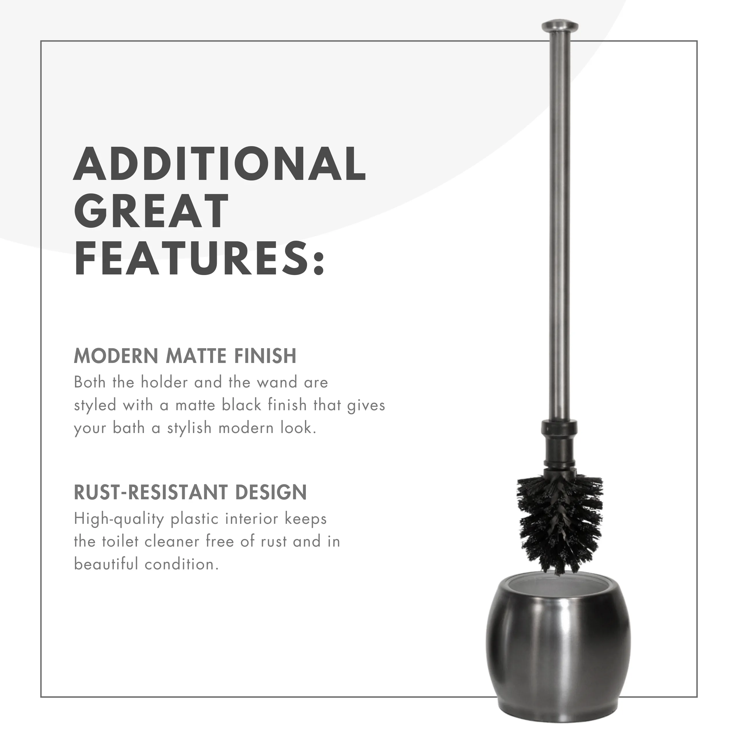 Dark Grey Stainless Steel Toilet Brush