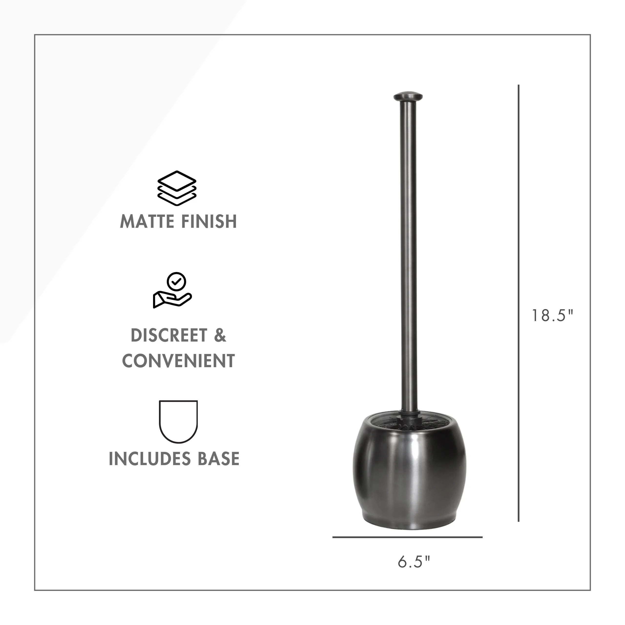 Dark Grey Stainless Steel Toilet Brush