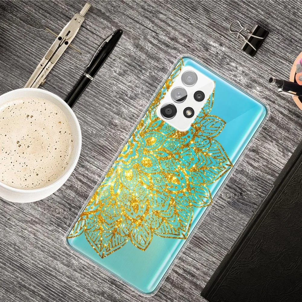 Deco Samsung Galaxy A53 5G case - Golden Glitter Leaves