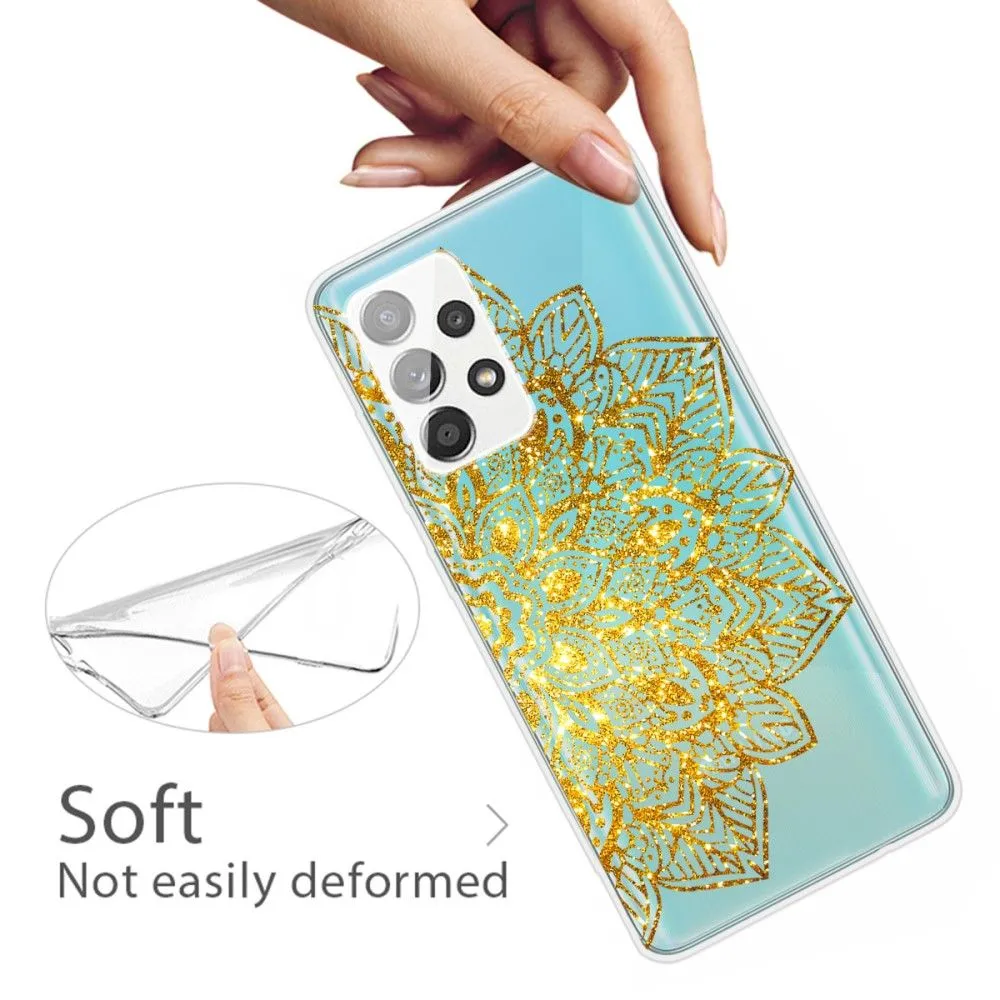 Deco Samsung Galaxy A53 5G case - Golden Glitter Leaves