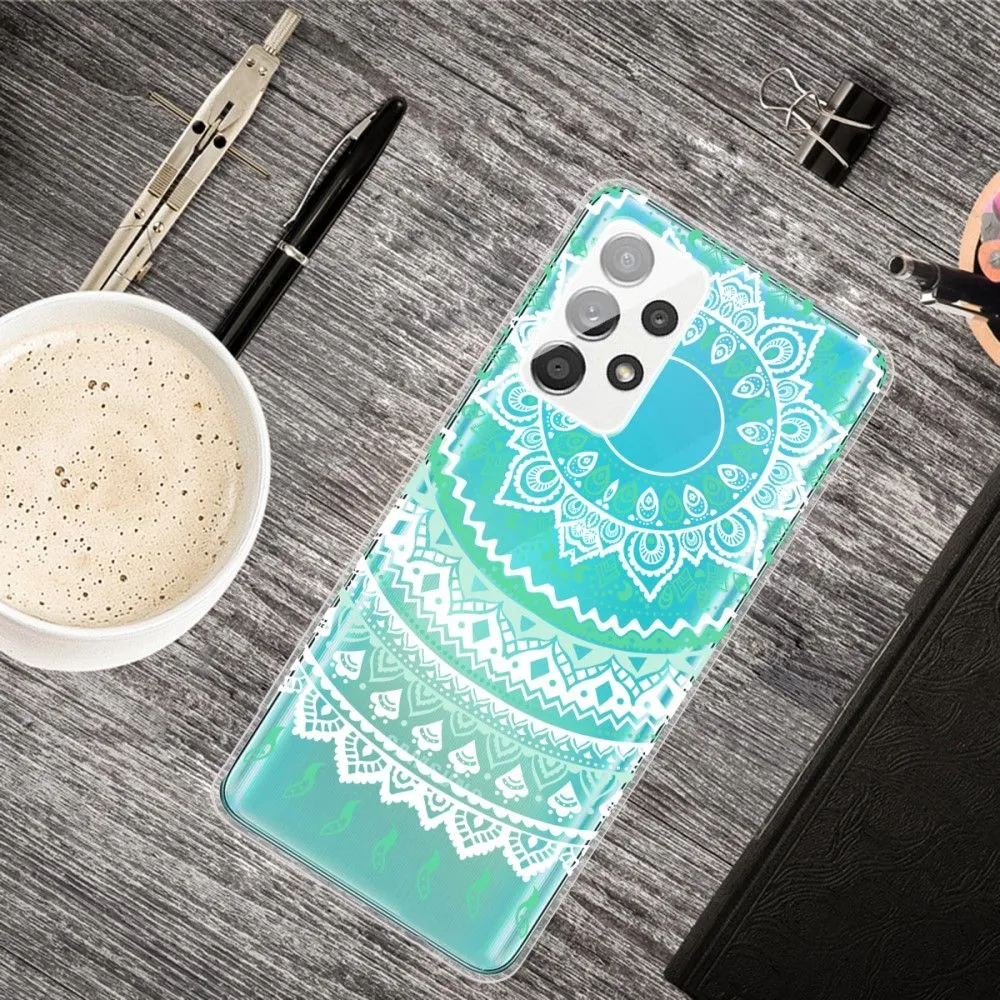 Deco Samsung Galaxy A73 case - Green / White Mandala