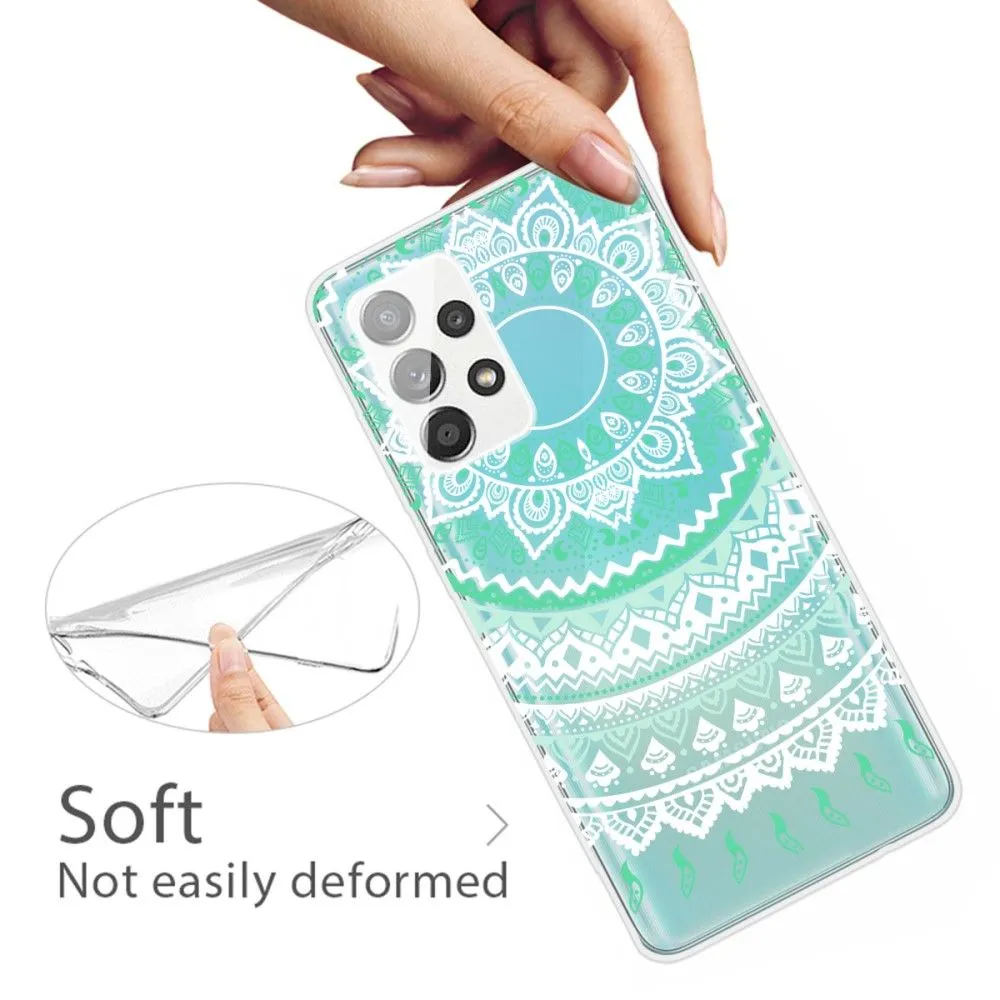 Deco Samsung Galaxy A73 case - Green / White Mandala