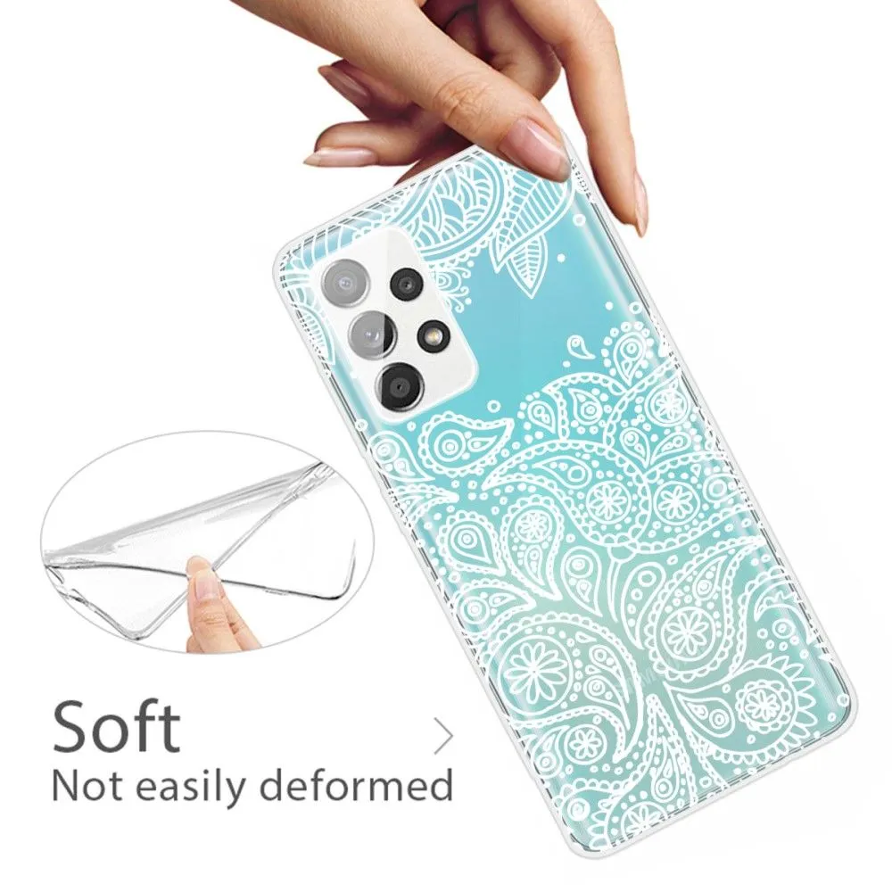 Deco Samsung Galaxy A73 case - White Leaves Pattern