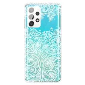 Deco Samsung Galaxy A73 case - White Leaves Pattern