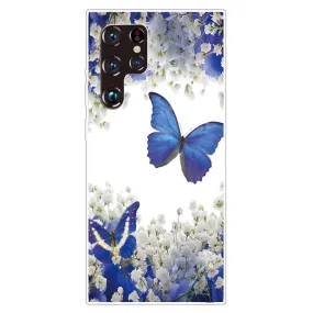 Deco Samsung Galaxy S22 Ultra case - Blue Butterflies