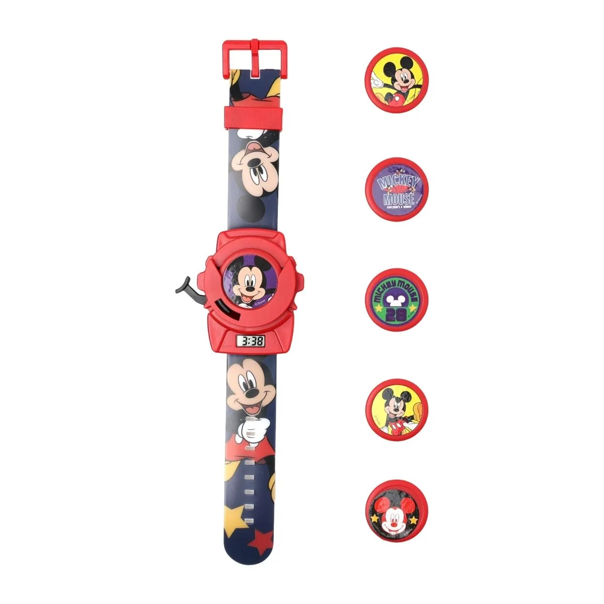 Disney Mickey Disc Shooter Digital Watch- Blue