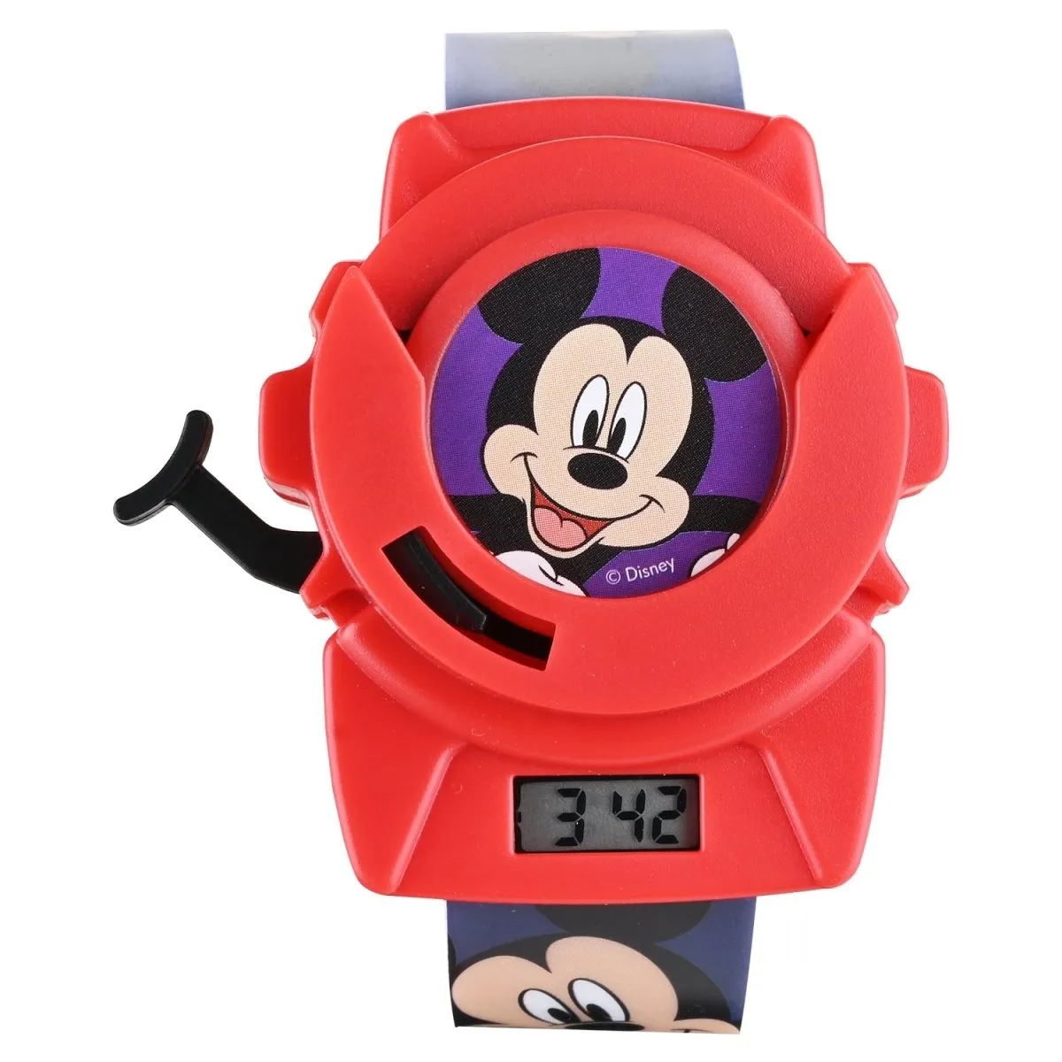 Disney Mickey Disc Shooter Digital Watch- Blue