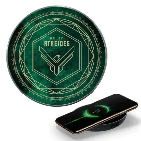 Dune Atreides Qi Wireless Charger With Illuminated Atreides House Crest & Built-In Power Bank