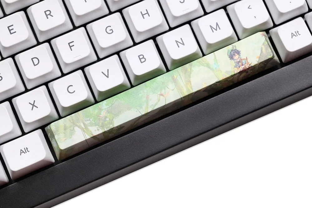 Dye Sub Keycap 6.25u spacebar pbt Cherry profile mechanical keyboard Genshin Impact Impression for standard 6.25u Mechanical Keyboard