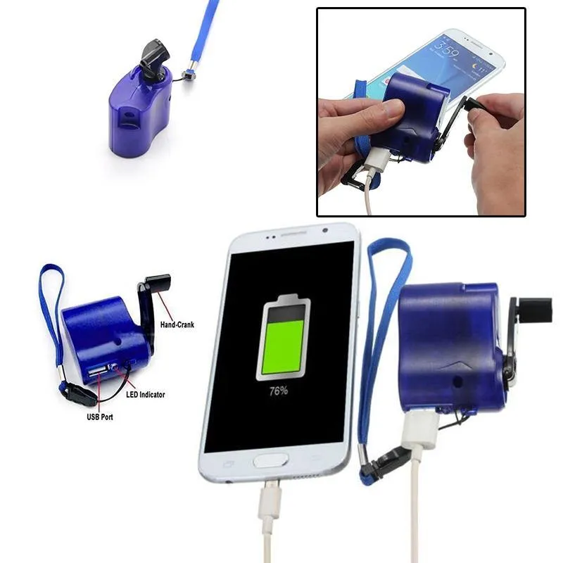 Dynamo Hand Crank USB Mobile Phone Emergency Charger Power Bank