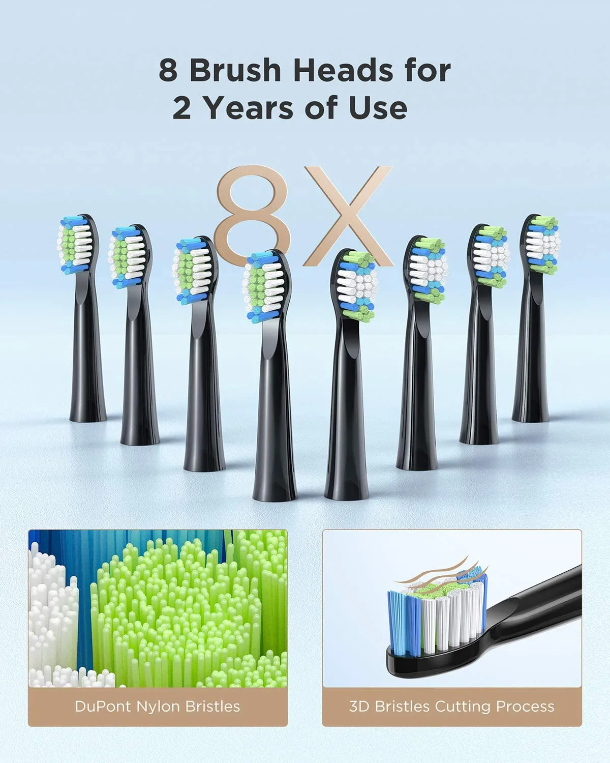 E11 Sonic Electric Toothbrush with 8 Bursh Heads