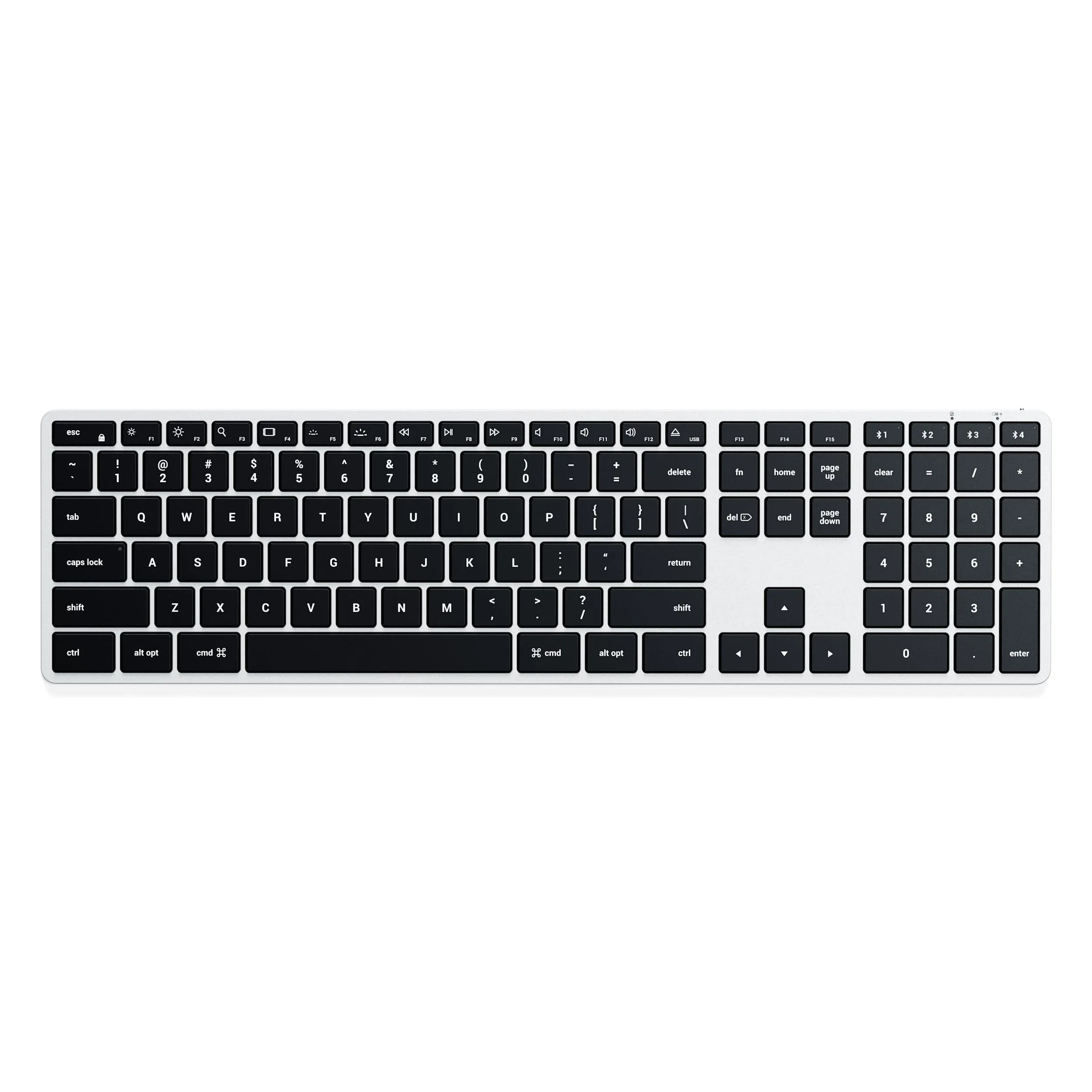 Eco-Leather Deskmate - Black | Slim X3 Bluetooth Backlit Keyboard - Silver