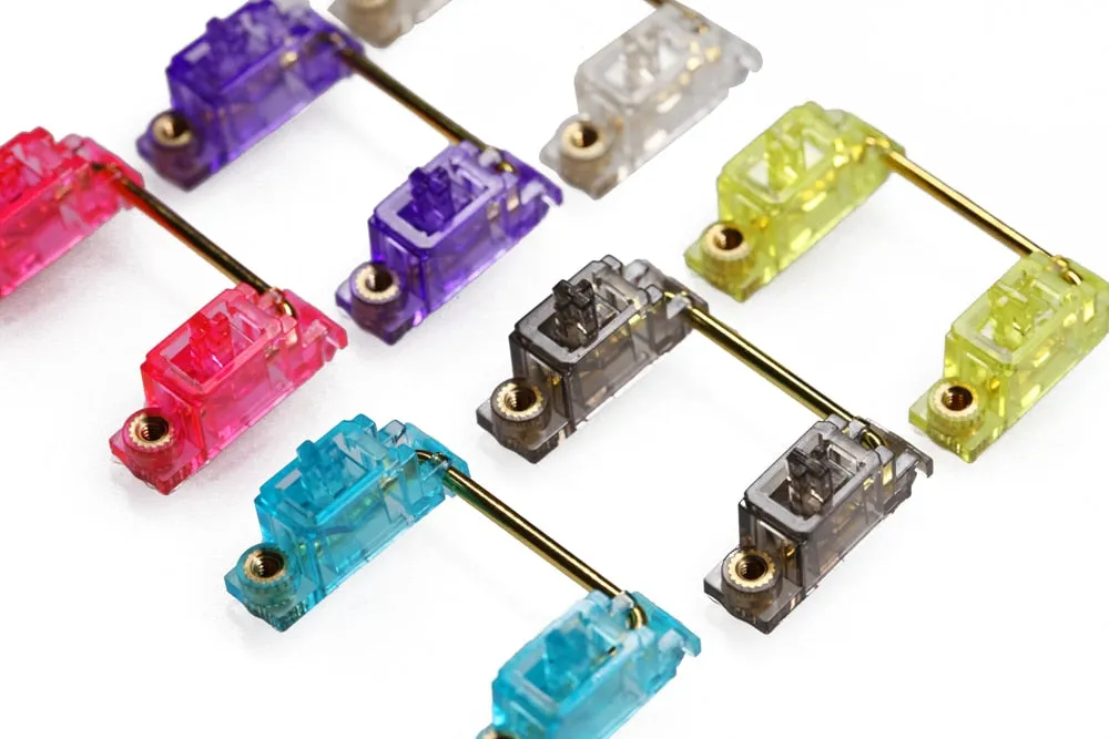 EGS Gold Transparent Plated Pcb screw in Stabilizer for Custom Mechanical Keyboard xd64 BM60 xd87 blue Yellow Red Cyan Purple