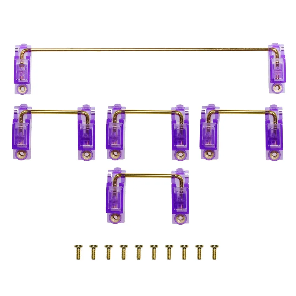 EGS Gold Transparent Plated Pcb screw in Stabilizer for Custom Mechanical Keyboard xd64 BM60 xd87 blue Yellow Red Cyan Purple